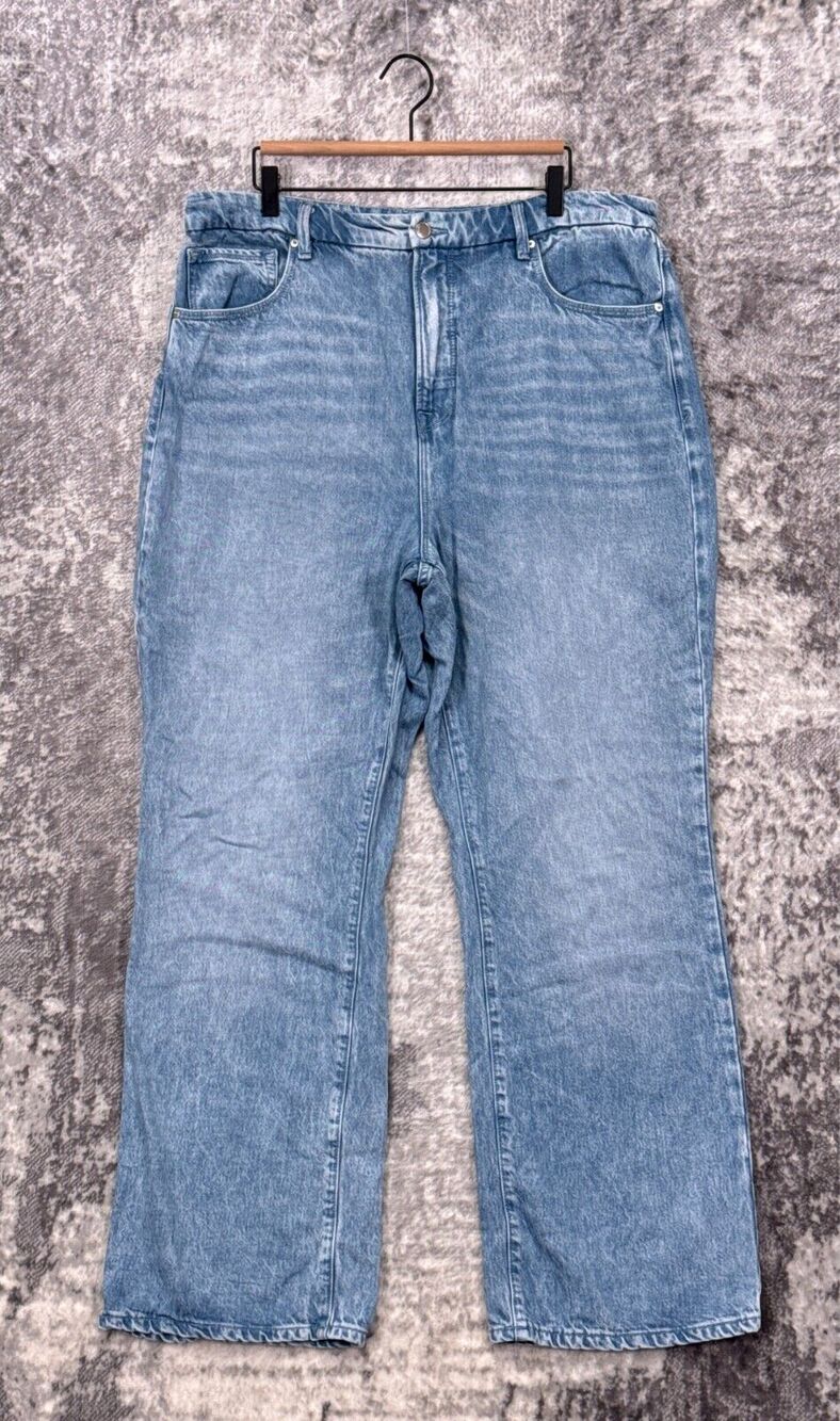 Good American Jeans 14 / 32 Womens High Rise Straight Leg Tencel Light WashDenim